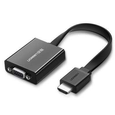 Ugreen Adapter HDMI - VGA Micro USB / Audio 3,5 mm Miniklinke schwarz