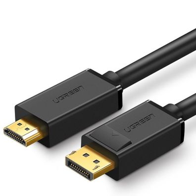 Ugreen Unidirektionales DisplayPort-zu-HDMI-Kabel 4K 30Hz 32 AWG 2m 1,5m Schwarz