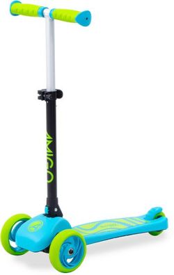 Twister faltbarer 3-Rad-Kinderroller mit Fußbremse blau/ lime