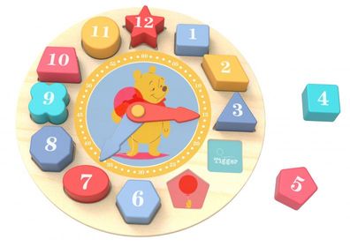 Winnie The Pooh pädagogische hölzerne Uhr Puzzle 13-teilig