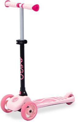 Twister faltbarer 3-Rad-Kinderroller mit Fußbremse rosa