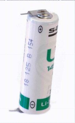 Saft Lithium 3,6V Batterie LS 14500 AA - Zelle Thionylchlorid 3,6 V Print Pin + / -