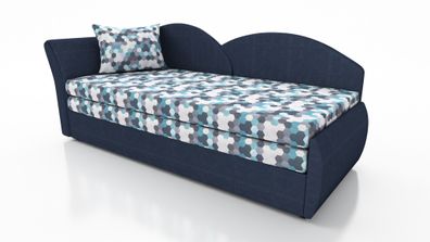 Sofa Schlafsofa inklusive Bettkasten ALINA / R- Stoff Alova Blau / Muster