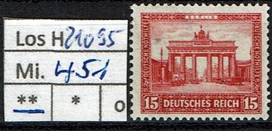 Los H21095: Deutsches Reich Mi. 451 * *