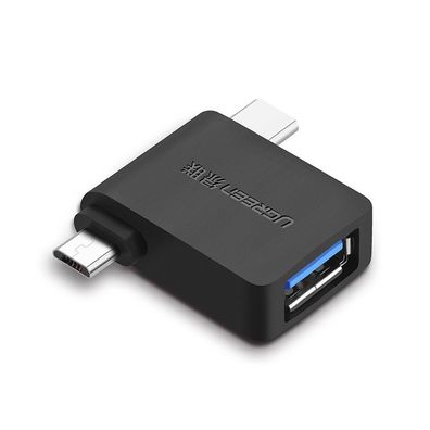 Ugreen Adapter OTG USB USB 3.2 Gen 1 (5Gbps) - USB Type C / Micro USB schwarz
