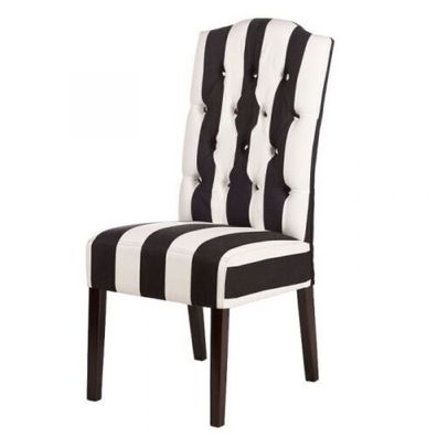 Bryan Side Chair 47x60x105cm Stripes Big Fabrics Black/ White
