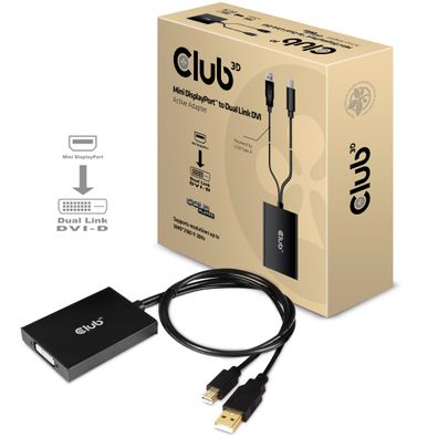 Adapter Mini DisplayPort => DVI-I * Club3D* Dual Link aktiv