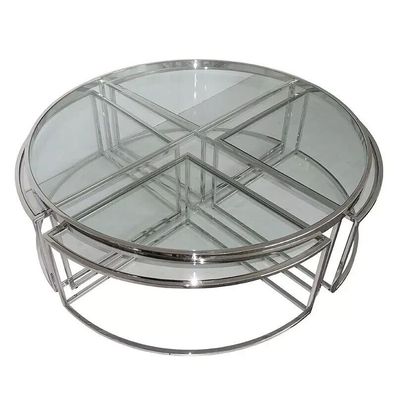 Tisch Dominic 120x120x40,5cm silber Glas (114300)
