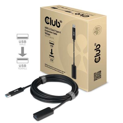 Kabel USB 3.2 A (St) => A (Bu) 5,0m * Club 3D* 10Gbits