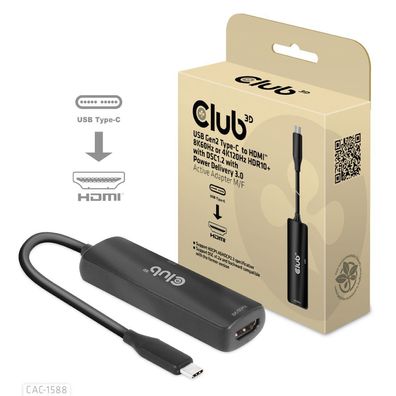 Adapter USB-C => HDMI * Club3D* 8K60Hz HDR10 aktiv