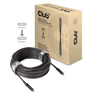 Kabel USB 3.2 C (St) => C (St) 20,0m * Club 3D* Aktives Optisches A/ V Unidirektional
