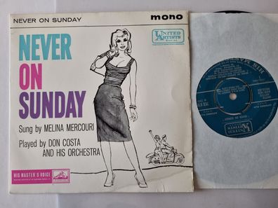 Melina Mercouri/ Don Costa - Never on Sunday 7'' Vinyl UK