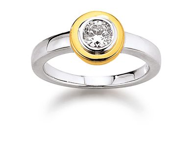 Viventy Damen Ring 925/000 Sterling Silber teils vergoldet mit Zirkonia ...