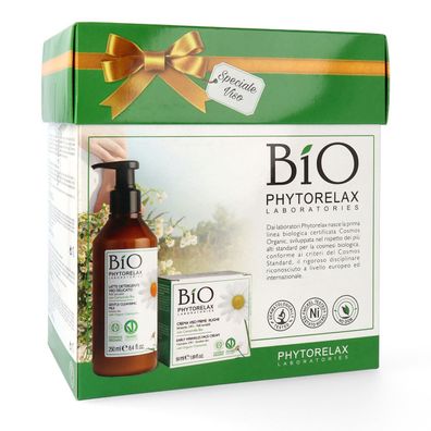 Phytorelax Bio Geschenkset Anti Aging Gesichtscreme Kamille 24h + Reinigungsmilch