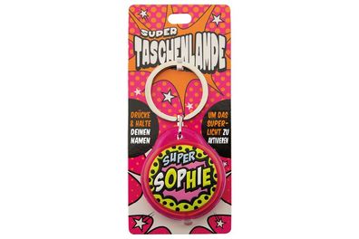 Schluesselanhaenger Super Taschenlampe mit Namen Sophie