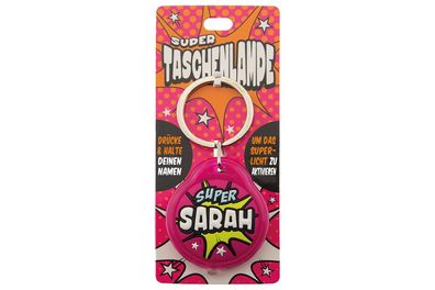 Schluesselanhaenger Super Taschenlampe mit Namen Sarah