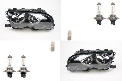 Scheinwerfer Halogen Front passend für BMW 3er E46 99-01 FF Leuchtmittel Set L R