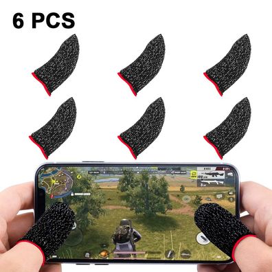 Mobile Game Finger Sleeve [3 Paare], Touch Screen Schwarz Rot
