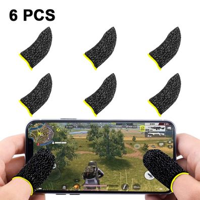 Mobile Game Finger Sleeve [3 Paare], Touch Screen Schwarz Gelb