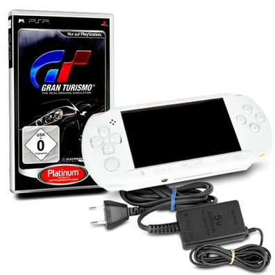 PSP Konsole E1004 in Weiss / White #50A + original Ladekabel + Spiel Gran Turismo