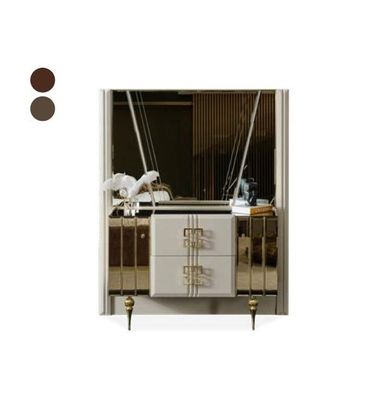 Kommode mit Spiegel Edelstahl Luxus Italienische Stil 2tlg Set Möbel Neu