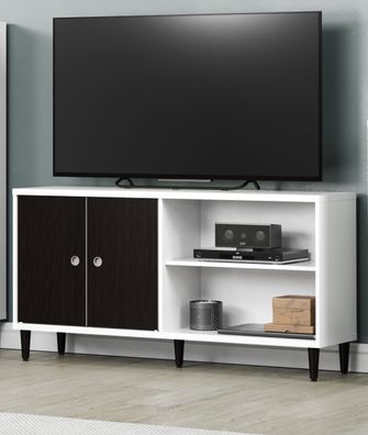 Click System TV-Lowboard mit Wechselfront weiß und Wenge Lack Board 136cm Evolution