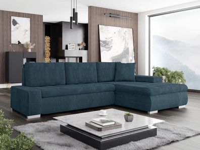 Eckcouch Orkan Mini Cord mit Schlaffunktion Couchgarnitur Ecke Sofa Ecksofa