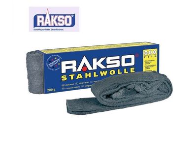 RAKSO qualitäts Stahlwolle 0000 extrem fein 200g - sortenreine Stahlwolle !