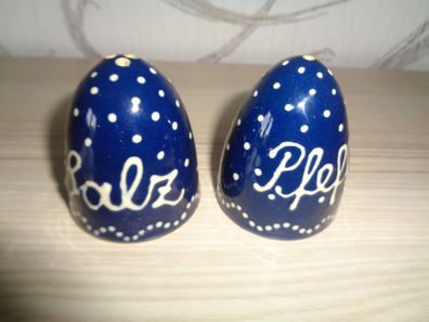Salz und Pfefferstreuer -Bürgeler Keramik, Bürgel blau/ weiß