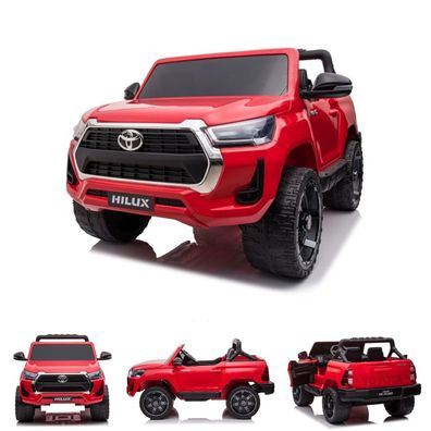 ES-Toys Kinder Elektroauto Toyota Hilux, Allradantrieb, Stoßdämpfer, EVA-Reifen