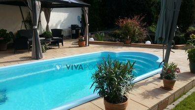 GFK Pool Milano 6x3x1,5 Einbaubecken Schwimmbecken komplett by Vivapool