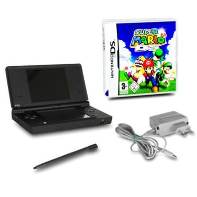 Nintendo DSi Handheld Konsole schwarz #81A + Ladekabel + Spiel Super Mario 64 DS