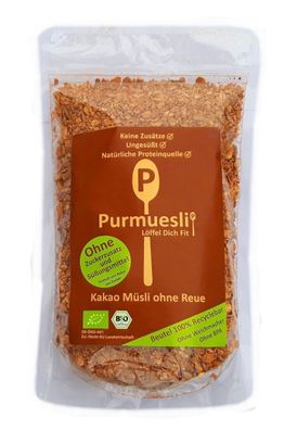 17,11 €/ kg | Purmüsli BIO - Kakao Müsli ohne Reue 350g Beutel
