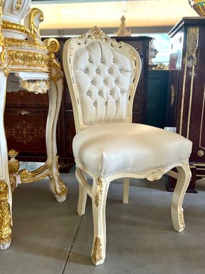 Dining Chair French Louis Style Chair in Antique Baroque Style Cream Color