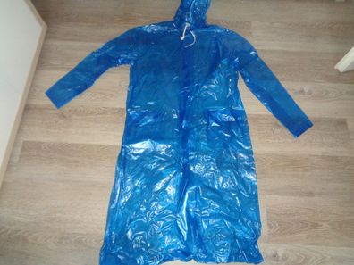 Regenmantel Größe 44-100% PVC blau transparent glänzend