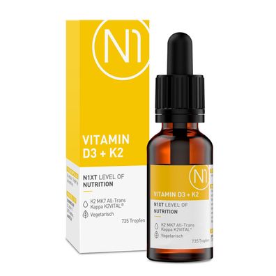 N1 Vitamin D3 K2 Tropfen 735 St. - Premium: 99,7 + % All-Trans (K2VITAL® von Kappa)