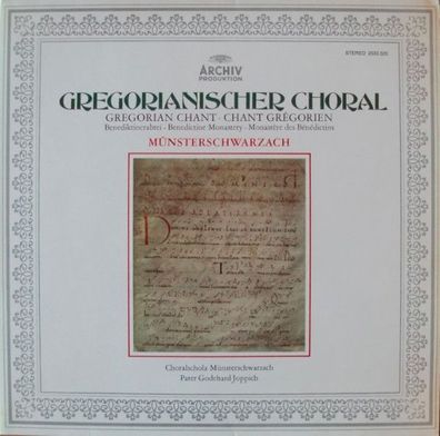 Archiv Produktion 2533 320 - Gregorianischer Choral (Benediktinerabtei Münsters