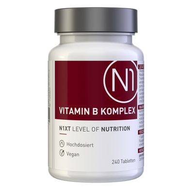 N1 Vitamin B Komplex hochdosiert - 240 vegane Tabletten - nur 1x tgl.