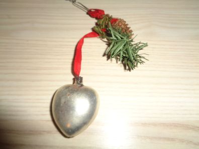 alter Christbaumschmuck - Herz silber 3,5cm