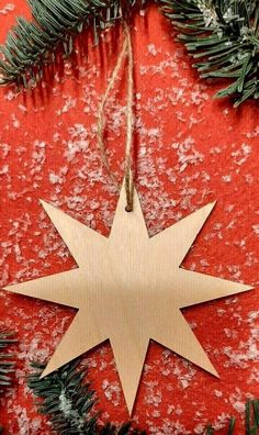 Weihnachtsstern 1x Holzstern Christbaumschmuck Stern Deko Hängend zum Verzieren