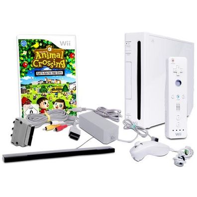 Original Nintendo Wii Konsole in WEISS + ALLE KABEL + Nunchuk + Fernbedienung + ...