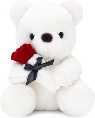 9,8'' Teddyb?r mit Rose, weiche Pl¨¹schb?renpuppe, Stofftierspielzeug, Valentinst
