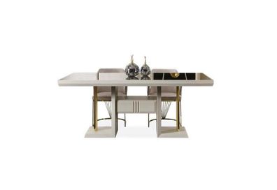 Esszimmer Tisch Designer Luxus Möbel Edelstahl Tische Weiß Wohnzimmer