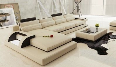 Ecksofa Polster Couch Sofa Wohnlandschaft Sitz Eck Garnitur Leder Textil PH115
