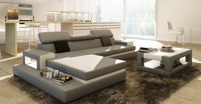 Ecksofa Polster Couch Sofa Wohnlandschaft Sitz Eck Garnitur Leder Textil Lazy