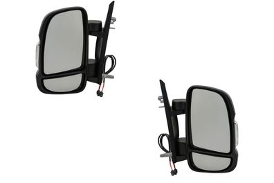 Außen Spiegel passend für Fiat Ducato 06- Set Li Re schw. 12-pol kurz mit Blink