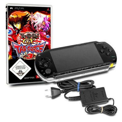 PSP Konsole 1004 in Black / Schwarz #10A + original Ladekabel + Spiel Yu-Gi-Oh! ...