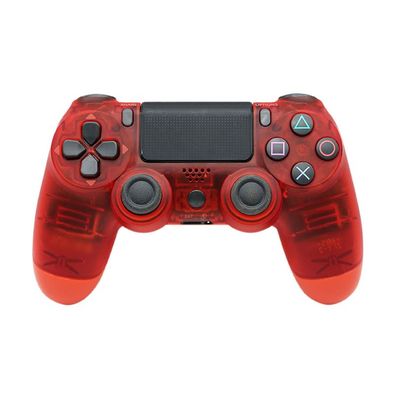 PS4-Controller Wireless Bluetooth Vibration Konsole Game Controller-Transparentes Rot