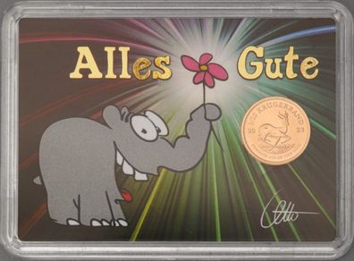 Goldmünze Krügerrand 1/10 oz Gold Ottifant ´Alles Gute´