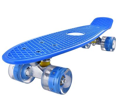 Mini Cruiser Skateboard Retro Komplettboard, 56cm Vintage Blau